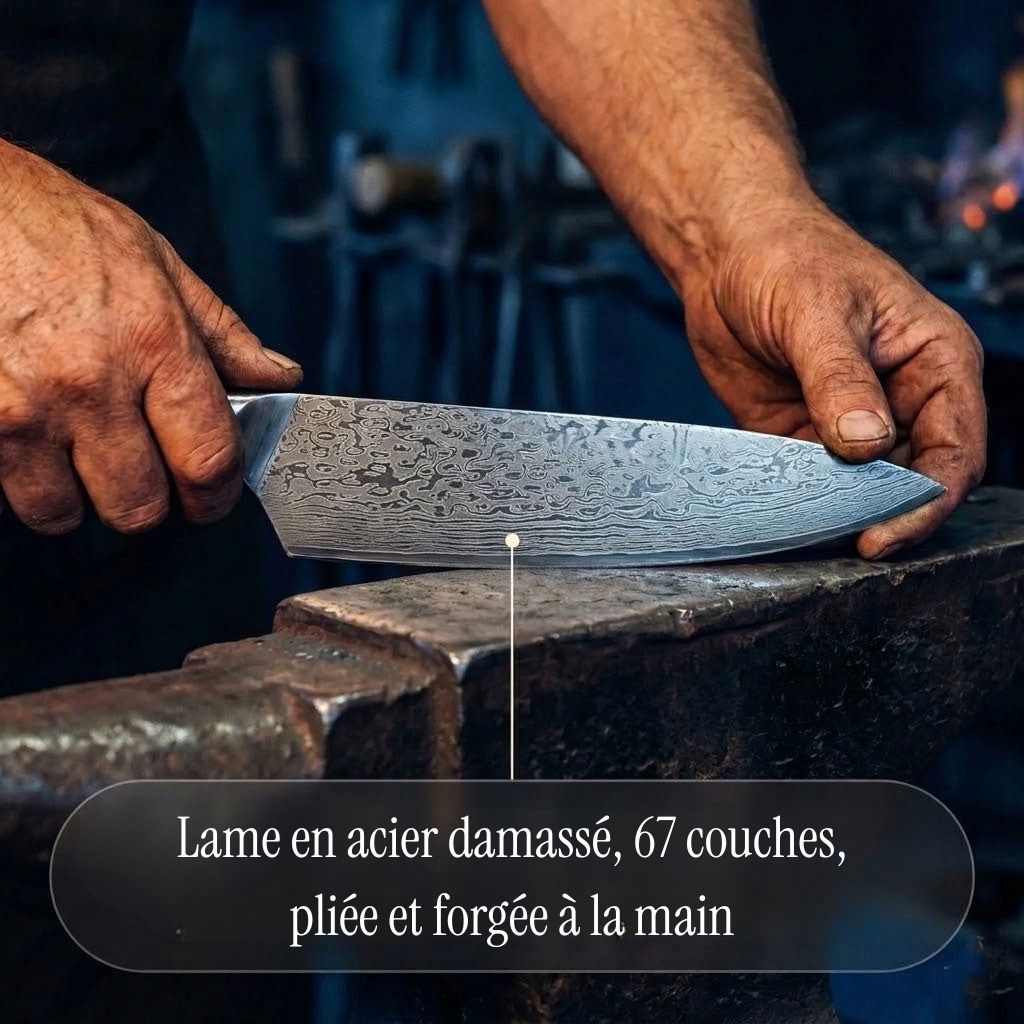 Couteau en acier Damas